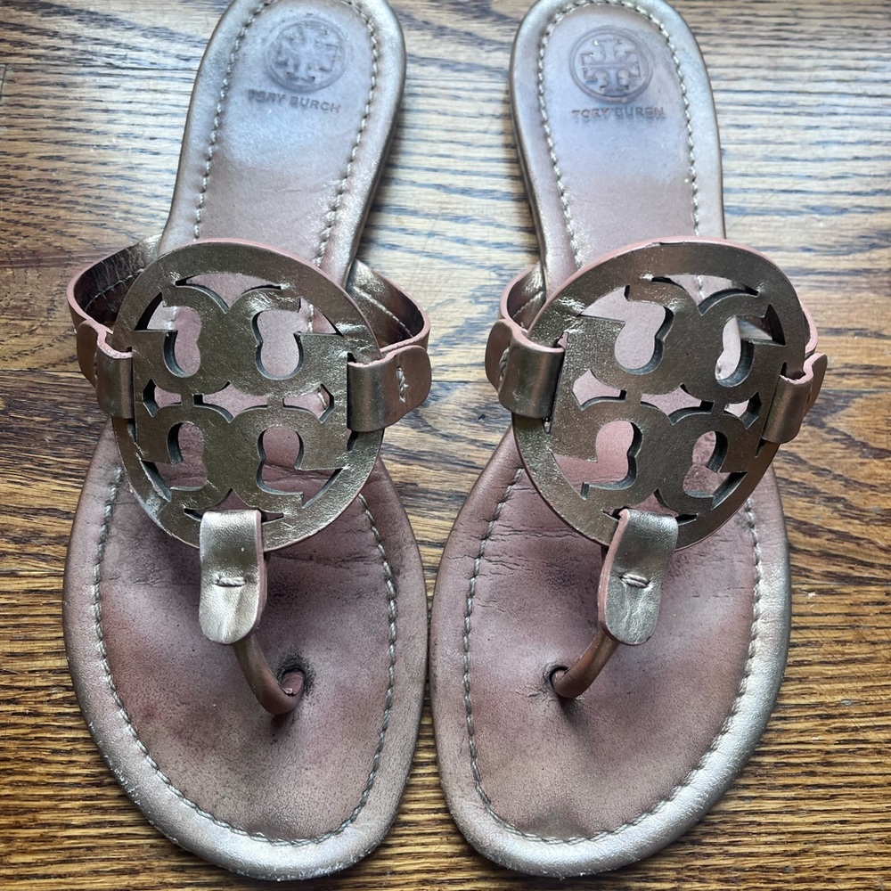 Tory Burch Bronze Cutout Sandals